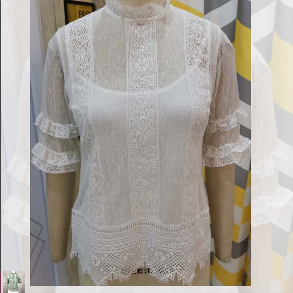 ANTHROPOLOGIE: White Lace Blouse